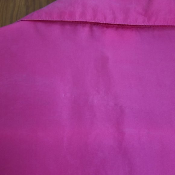Silk, vintage 80s, open neck blouse, M, S, 10, front pleats, rose pink, The Bay - Picture 5 of 7